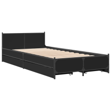 vidaXL fekete szerelt fa ágykeret 90 x 200 cm (3279967) ágy és ágykellék