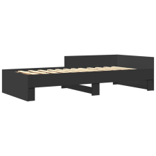 vidaXL fekete szerelt fa ágykeret 90 x 200 cm (849580) ágy és ágykellék