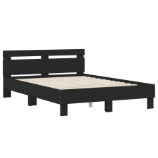 vidaXL fekete szerelt fa ágykeret fejtámlával 120 x 200 cm (3207428) ágy és ágykellék