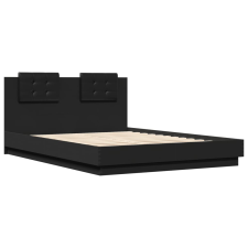 vidaXL fekete szerelt fa ágykeret fejtámlával 120 x 200 cm (3209927) ágy és ágykellék