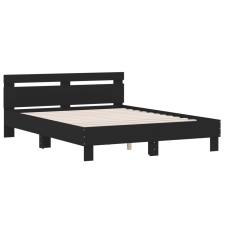 vidaXL fekete szerelt fa ágykeret fejtámlával 140 x 190 cm (3207435) ágy és ágykellék