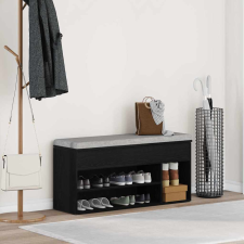 vidaXL fekete szerelt fa cipőpolc 102x30,5x45 cm bútor