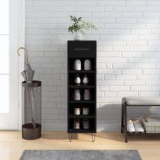 vidaXL fekete szerelt fa cipőszekrény 30 x 35 x 105 cm bútor