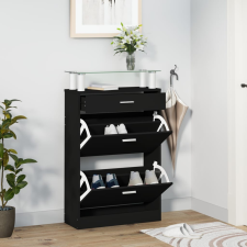 vidaXL fekete szerelt fa cipőszekrény 63 x 24 x 104 cm bútor