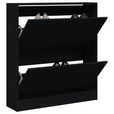 vidaXL fekete szerelt fa cipőszekrény 80 x 21x 87,5 cm bútor