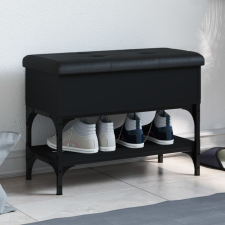 vidaXL fekete szerelt fa cipőtároló pad 62 x 32 x 45 cm bútor