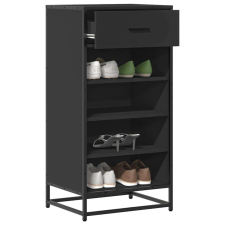 vidaXL fekete szerelt fa cipőtároló szekrény 48x38x97,5 cm bútor