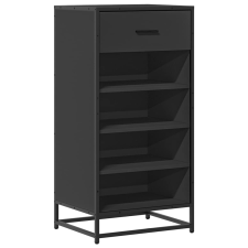 vidaXL fekete szerelt fa cipőtároló szekrény 48x38x97,5 cm (849209) bútor