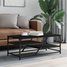 vidaXL fekete szerelt fa dohányzóasztal 100 x 49 x 40 cm bútor