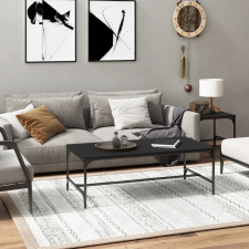 vidaXL fekete szerelt fa dohányzóasztal 100 x 50 x 35 cm bútor