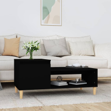 vidaXL fekete szerelt fa dohányzóasztal 100 x 50 x 45 cm bútor