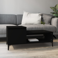 vidaXL fekete szerelt fa dohányzóasztal 100 x 50 x 45 cm bútor