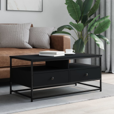 vidaXL fekete szerelt fa dohányzóasztal 100 x 51 x 45 cm bútor