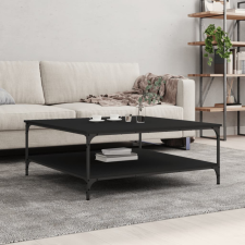 vidaXL fekete szerelt fa dohányzóasztal 100x100x40 cm bútor