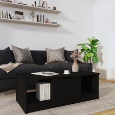 vidaXL fekete szerelt fa dohányzóasztal 102 x 50 x 36 cm bútor