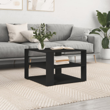 vidaXL fekete szerelt fa dohányzóasztal 59,5 x 59,5 x 40 cm bútor