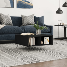 vidaXL fekete szerelt fa dohányzóasztal 60x 60 x 30 cm bútor