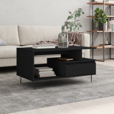 vidaXL fekete szerelt fa dohányzóasztal 90 x 49 x 45 cm bútor