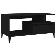 vidaXL fekete szerelt fa dohányzóasztal 90 x 49 x 45 cm (819621) bútor