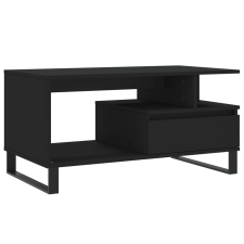 vidaXL fekete szerelt fa dohányzóasztal 90 x 49 x 45 cm (831029) bútor