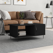 vidaXL fekete szerelt fa dohányzóasztal 90 x 50 x 40 cm bútor
