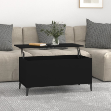 vidaXL fekete szerelt fa dohányzóasztal 90x44,5x45 cm bútor