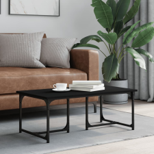 vidaXL fekete szerelt fa dohányzóasztal 90x50x35 cm bútor