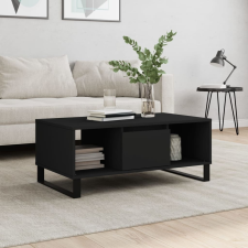vidaXL fekete szerelt fa dohányzóasztal 90x50x36,5 cm bútor