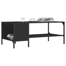 vidaXL fekete szerelt fa dohányzóasztal állvánnyal 100 x 51 x 40 cm bútor