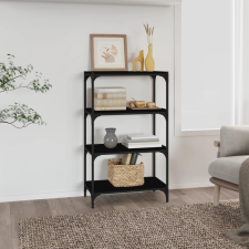 vidaXL fekete szerelt fa és acél könyvszekrény 60 x 33 x 100 cm bútor