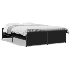 vidaXL fekete szerelt fa és fém ágykeret 120 x 190 cm ágy és ágykellék