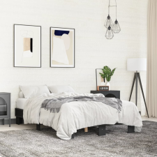 vidaXL fekete szerelt fa és fém ágykeret 120 x 200 cm ágy és ágykellék
