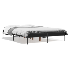vidaXL fekete szerelt fa és fém ágykeret 120 x 200 cm ágy és ágykellék