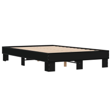 vidaXL fekete szerelt fa és fém ágykeret 120 x 200 cm (845862) ágy és ágykellék