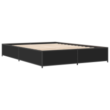 vidaXL fekete szerelt fa és fém ágykeret 140 x 200 cm (3279842) ágy és ágykellék