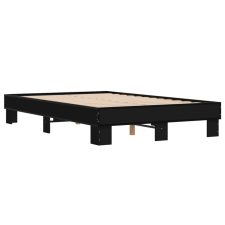 vidaXL fekete szerelt fa és fém ágykeret 140 x 200 cm (845857) ágy és ágykellék