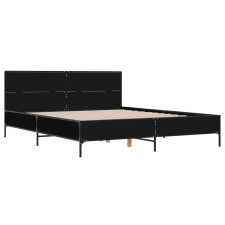 vidaXL fekete szerelt fa és fém ágykeret 140x190 cm ágy és ágykellék