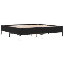 vidaXL fekete szerelt fa és fém ágykeret 180 x 200 cm (3279782) ágy és ágykellék