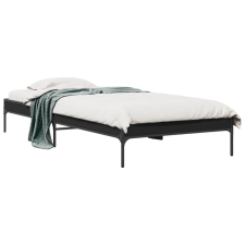 vidaXL fekete szerelt fa és fém ágykeret 75 x 190 cm ágy és ágykellék