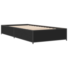 vidaXL fekete szerelt fa és fém ágykeret 75 x 190 cm (845121) ágy és ágykellék
