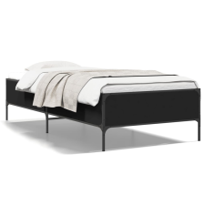 vidaXL fekete szerelt fa és fém ágykeret 90 x 190 cm ágy és ágykellék