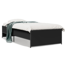 vidaXL fekete szerelt fa és fém ágykeret 90 x 190 cm ágy és ágykellék