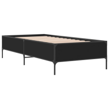 vidaXL fekete szerelt fa és fém ágykeret 90 x 190 cm (844986) ágy és ágykellék