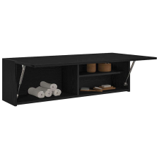 vidaXL fekete szerelt fa fali fürdőszobaszekrény 100x25x30 cm fürdőszoba bútor
