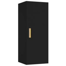 vidaXL fekete szerelt fa faliszekrény 34,5 x 34 x 90 cm (812430) bútor