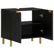 vidaXL fekete szerelt fa fürdőszobai mosdószekrény 62 x 33 x 58 cm (4017667) fürdőszoba bútor
