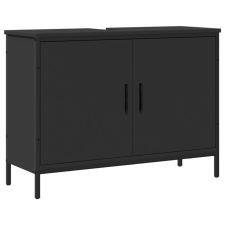 vidaXL fekete szerelt fa fürdőszobai mosdószekrény 80 x 30 x 60 cm (842451) fürdőszoba bútor