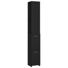 vidaXL fekete szerelt fa fürdőszobaszekrény 25x26,5x170 cm (808432) fürdőszoba bútor