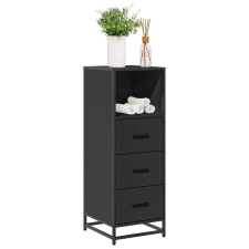 vidaXL fekete szerelt fa fürdőszobaszekrény 35x37,5x100 cm fürdőszoba bútor