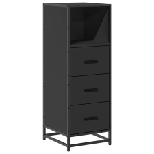 vidaXL fekete szerelt fa fürdőszobaszekrény 35x37,5x100 cm (849249) fürdőszoba bútor